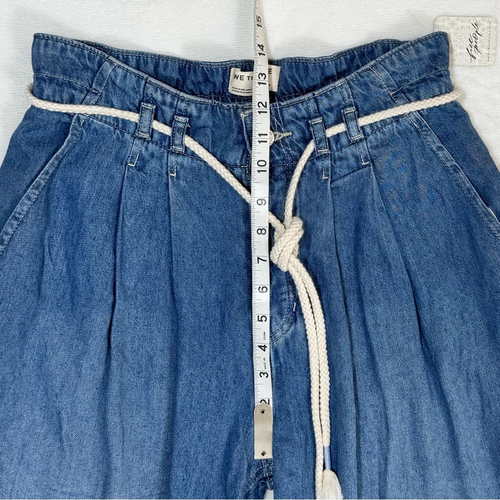 Free People We The Free Dakota Cinched Pull-On Wide-Leg Jeans Light Blue Size S - Picture 14 of 16
